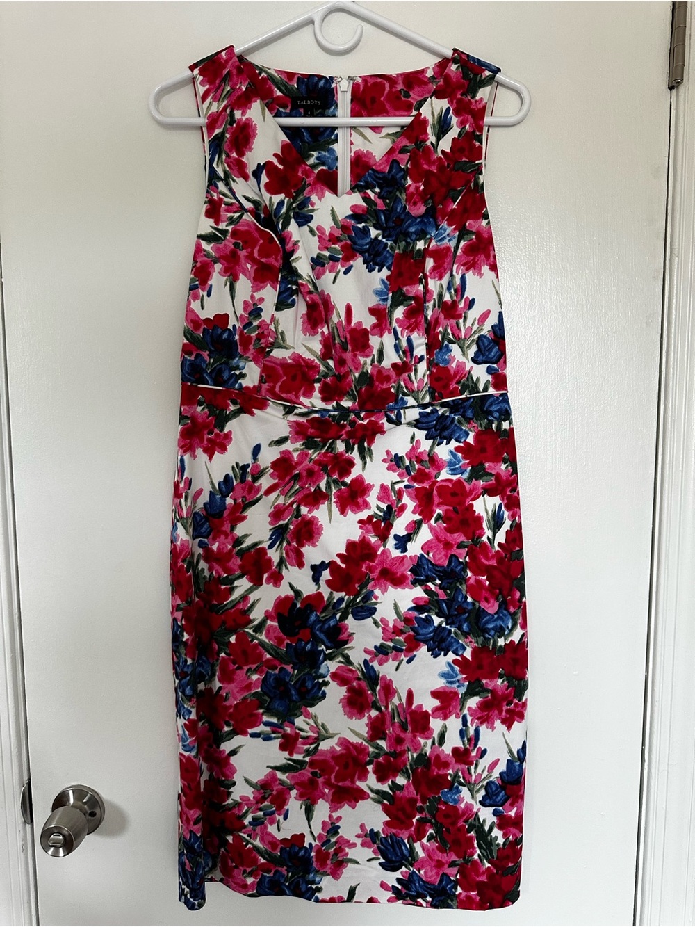 Talbots Floral Sheath Dress | Pink Blue White